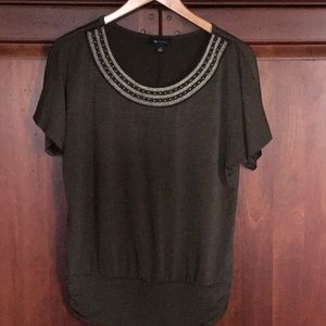 AB Studio Short Sleeved small brown top